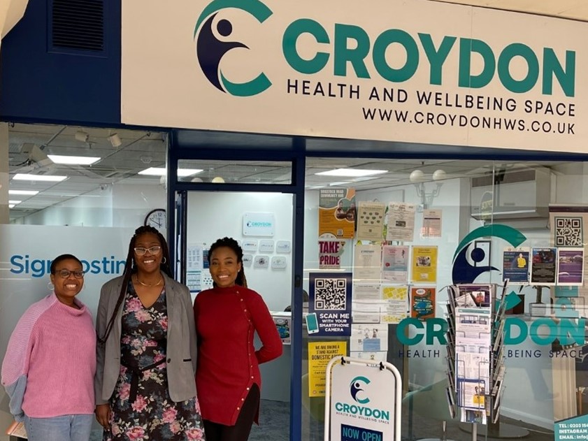 Dr Gloria Rowland and members of her team outside the Wellness Centre in Croydon