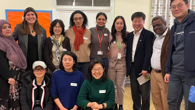 Group shot of members of Kingston's Magpie cafe for the Korean community who took part in south west London's research cafe project