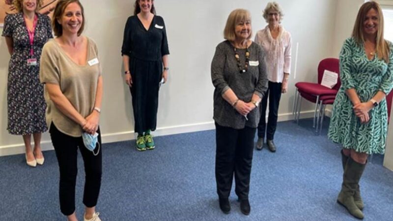 The six patient safety partners in a training room