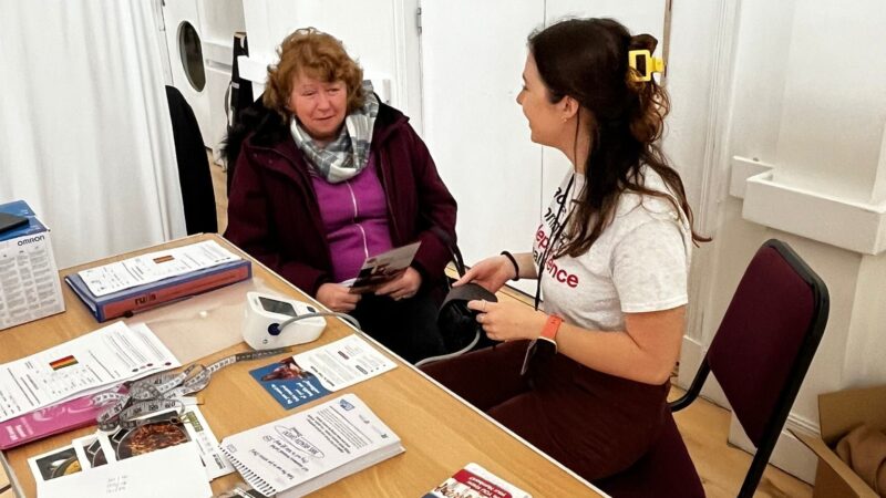 A Richmond resident meets with local health and well-being coordinator, Jess.