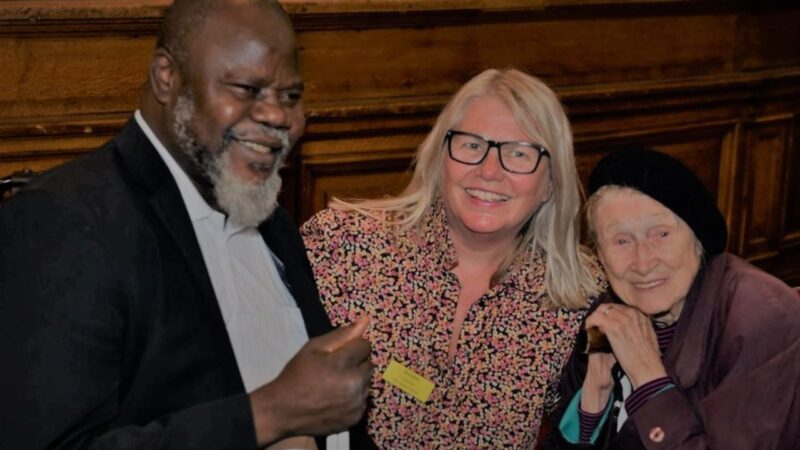 BlindAid's Fiona Pirie with service users