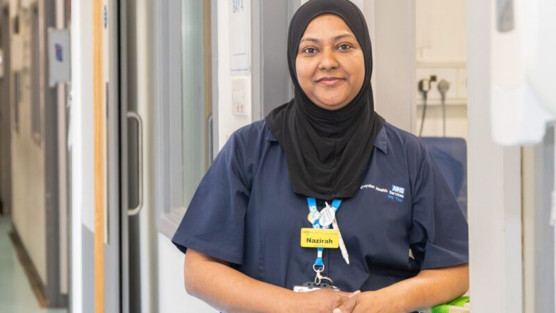 Portrait of Nazirah Sheikpentoo ward hostess Croydon University Hospital