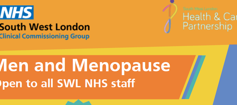 Staff support event flyer for men and menopause workshop