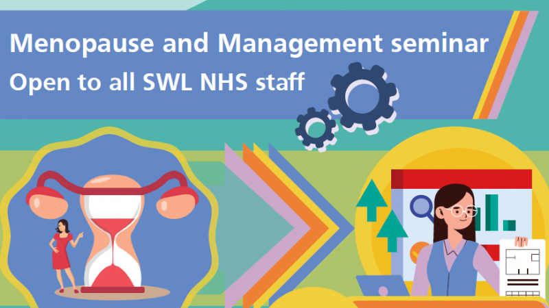 Staff support event flyer for menopause and management seminar