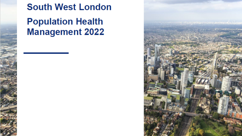 South West London Population Health Management Roadmap cover