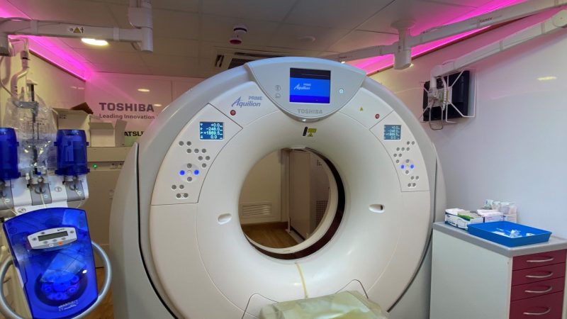 A CT scanner at Kingston Hospital
