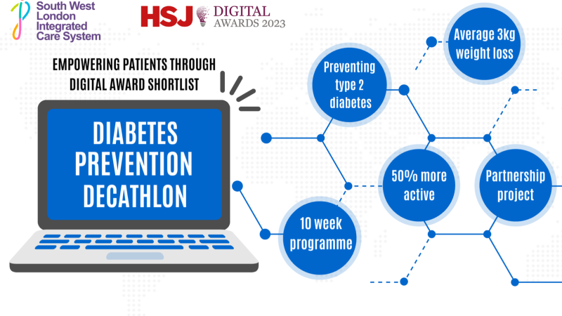 The South West London ICS Diabetes Prevention Decathlon has been nominated for a prestigious HSJ Digital Award